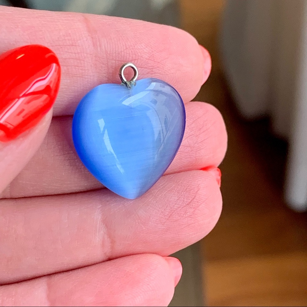 Blue Heart-Shaped Moonstone Pendant 💙
